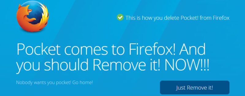 How To remove Pocket from firefox